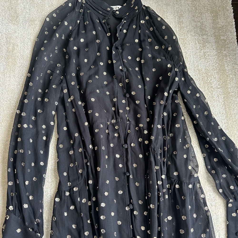 Black Dress with Gold Polka Dots